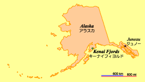 Location of Kenai Fjords National Park / キーナイフィヨルド